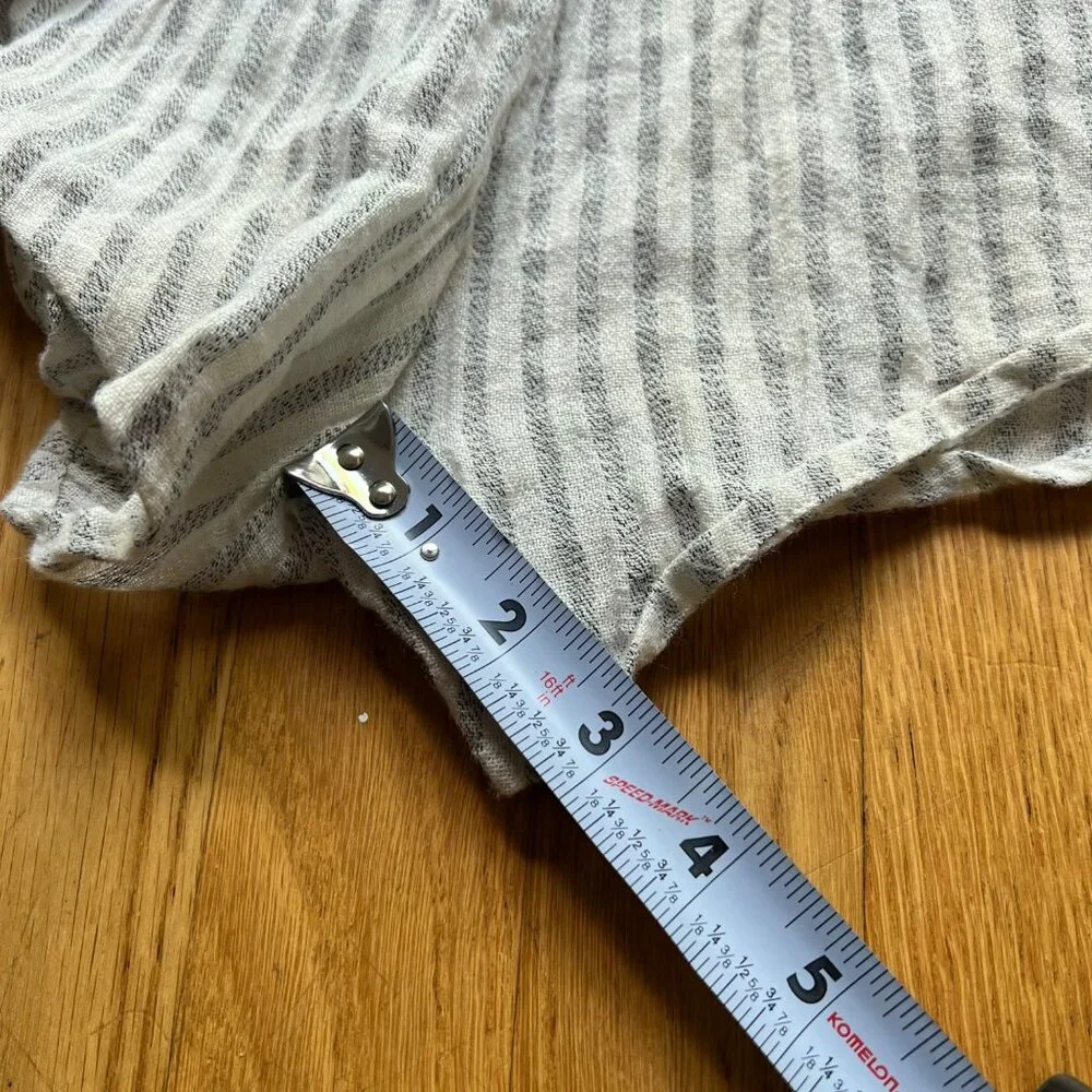 Acler Size 2 Tan & Cream Preston Deep V Striped Linen Paperbag Romper - Picture 12 of 16